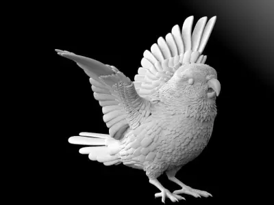 parrot bird with wings spread 3D print model