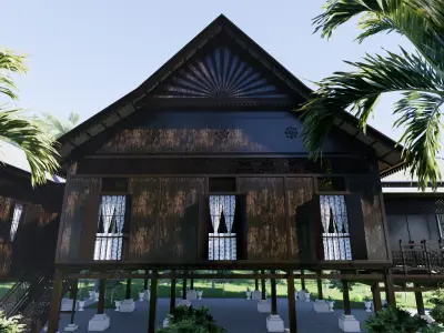 Perak Traditional House of Malaysia 3D model