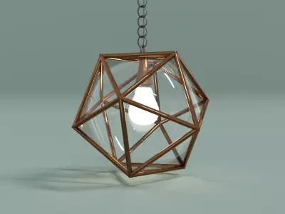 Lamp with bulb Low-poly 3D model