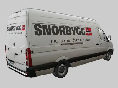 A Volkswagen pickup truck for transportation of goods Low-poly 3D model