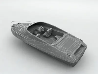 Sport Ski Motor Boat Lowest Detail Low-poly 3D model
