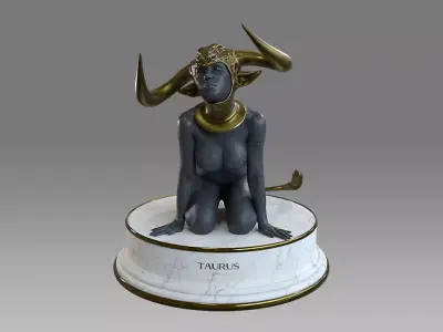 Zodiac Sign Female Taurus Low-poly 3D model