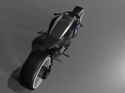 TESLATRON futuristic motorcycle design Low-poly 3D model