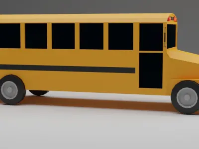 school bus Low-poly 3D model