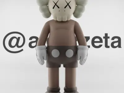 Kaws Companion x Flayed Open Textured Low-poly 3D model