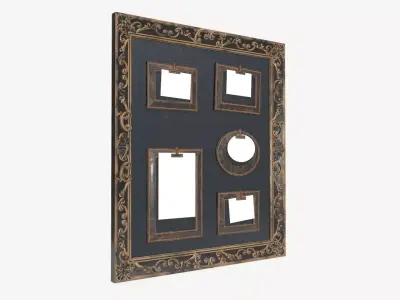Wall frame decor with photo frames 3D model