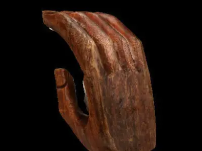 Wood Textured Hand  Free 3D model