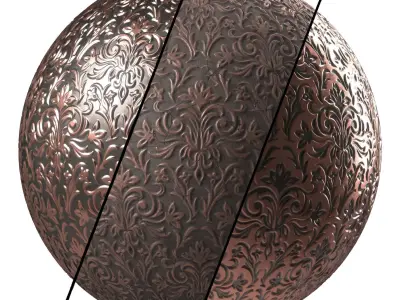 Collection Ornament Metal Panel Materials Vol 01 Sbsar Seamless Low-poly 3D model