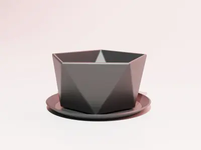 Vase 3D Print Model geometric planter 3D print model