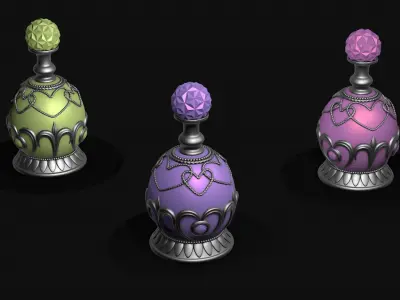 Vintage Perfume Bottle Pink 3D model