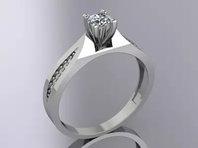 Elegant Diamond Ring Jewelry Gold 3D print model buy