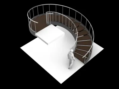 Spiral Staircase v4 Architectural Stairs 270 3D model