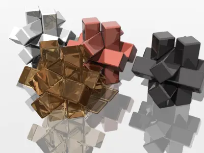 Teak wood puzzle Free 3D model