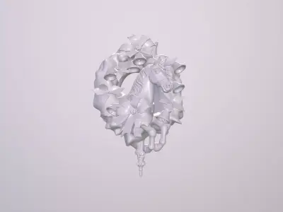 Christmas Creations - Decor horse and wreath 3D print model