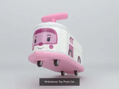 Kids Toy Push Car Collection 3D Model Pack