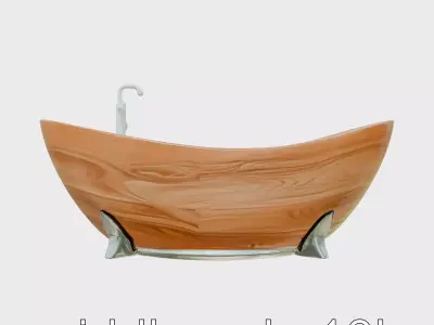 Futuristic Wooden Bathtub Model Pack Low-poly 3D model