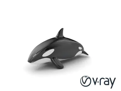 Orca Whale Dynamic Pose model pack Low-poly 3D model