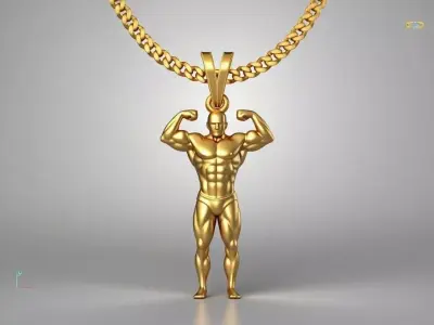 Builder pendant charms - one inch pendant 3D print model 3D print model