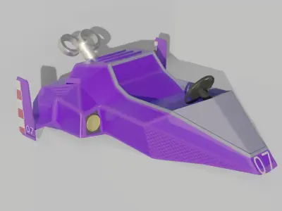 Fzero - BlueFalcon ToyDesign Low-poly 3D model