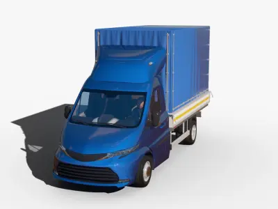 Generic v26 CargoBox VAN with driver Low-poly 3D model