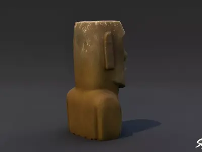Moai Statue Low-poly 3D model get