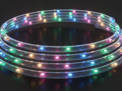 Editable Modular Light Hose LED Christmas Tree Lamps  3D model