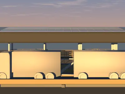 Truck weight scale station with solar cell 24i14 3D model
