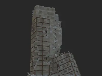 destroyed building Low-poly 3D model