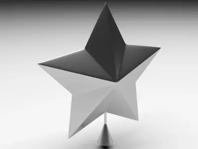 Christmas Tree Silver Star Tree Topper 3D model