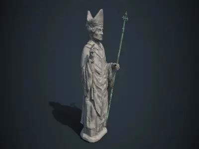 Saint Statue Low-poly 3D model