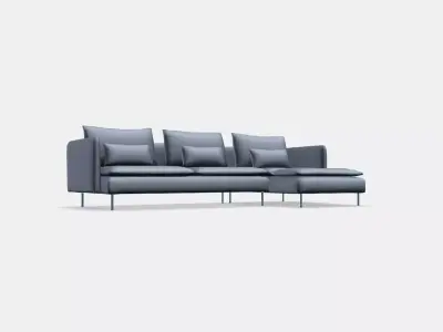 SODERHAMN 4-seat sofa with chaise longue 3 Low-poly 3D model