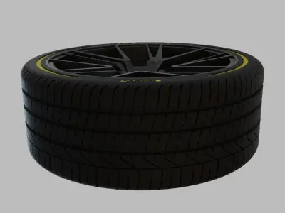 Miniature Enkei TD-5 Rim and Tire - 3D Print - No Textures 3D print model
