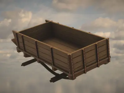 Western Wagon Low-poly 3D model