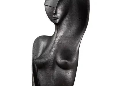 Female abstract metal sculpture 3D model