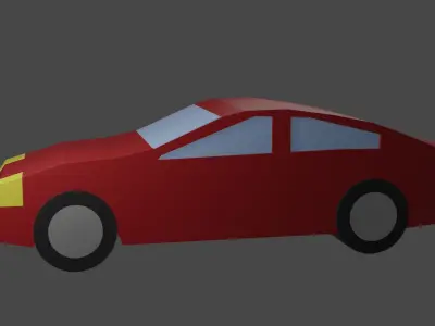 Low Poly Red Car Low-poly 3D model