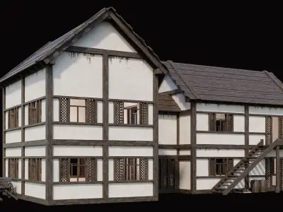 Medieval Village Pack 7 - 4 Assets - 4K Textures Game Ready Low-poly 3D model