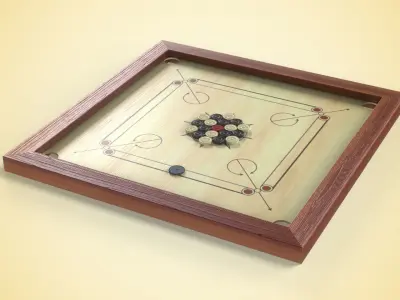 Carrom Board Low-poly 3D model