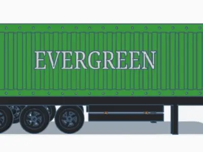 Container Trailer Evergreen 3D model