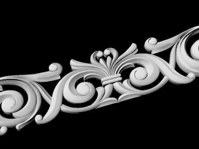 Central decor ornament for furniture 3D model 370