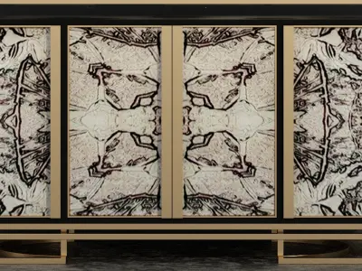 Set-181 sideboard with vases 3D model