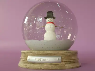 Snow Globe Christmas Realistic 3D Model Animated 3D model