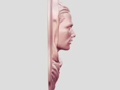 man face head decoration 3D print model