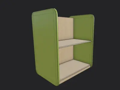 Medium Shelf Green Low-poly 3D model