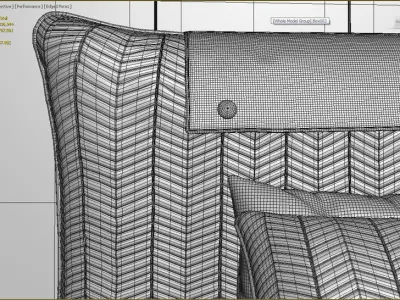 Colunex Chevron Luxury Bed 3D model