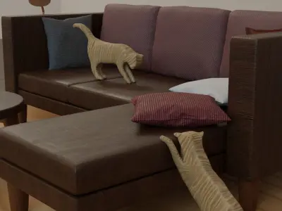 Wooden Cat Figurines Free 3D model