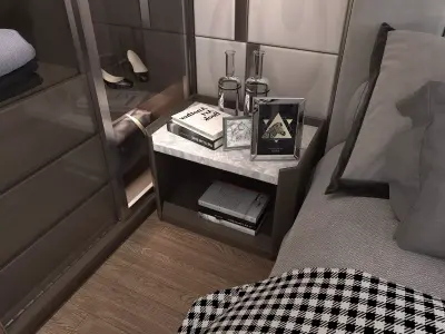 Modern Bedroom Scene 3 3D model