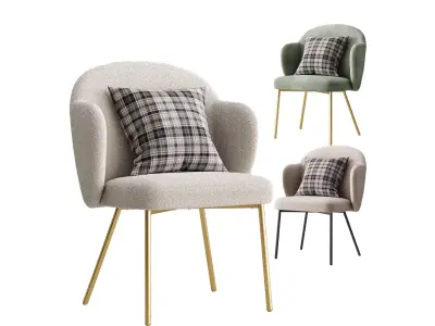 Simone Performance Boucle Chair 3D model