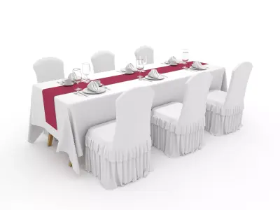 Banquet Table and Chair 109 3D model