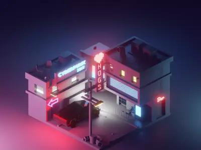 HOGS BAR Low-poly 3D model