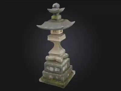 Stone Lantern Serenity Traditional Garden 3D model